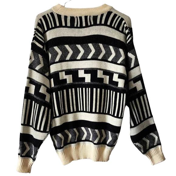 Vintage Gabrielle Knit V-Neck Pullover Southwest Print Sweater Large - Picture 2 of 6